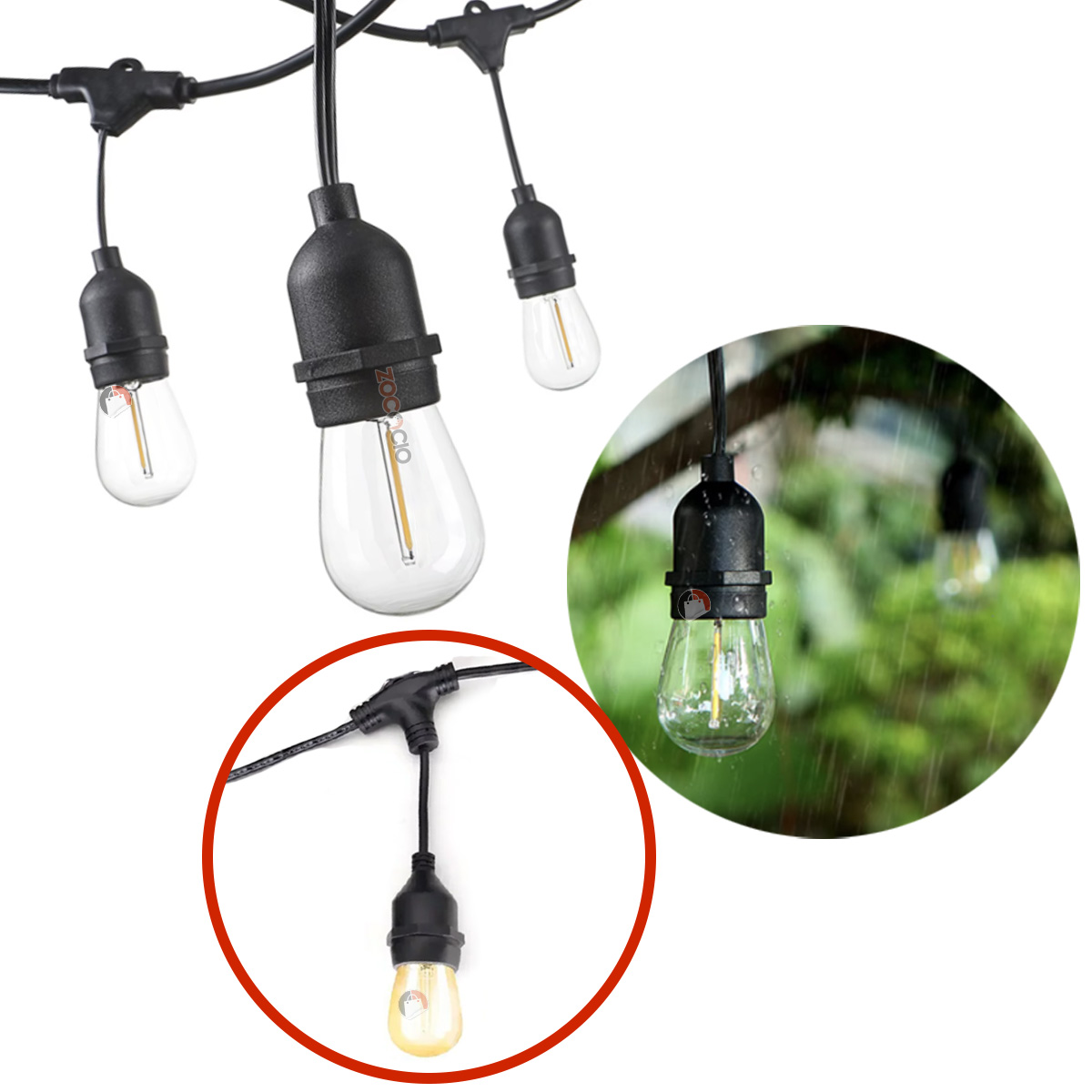 Miniatura 4 de Cadena De 10 Bombillos Clásicos Solar